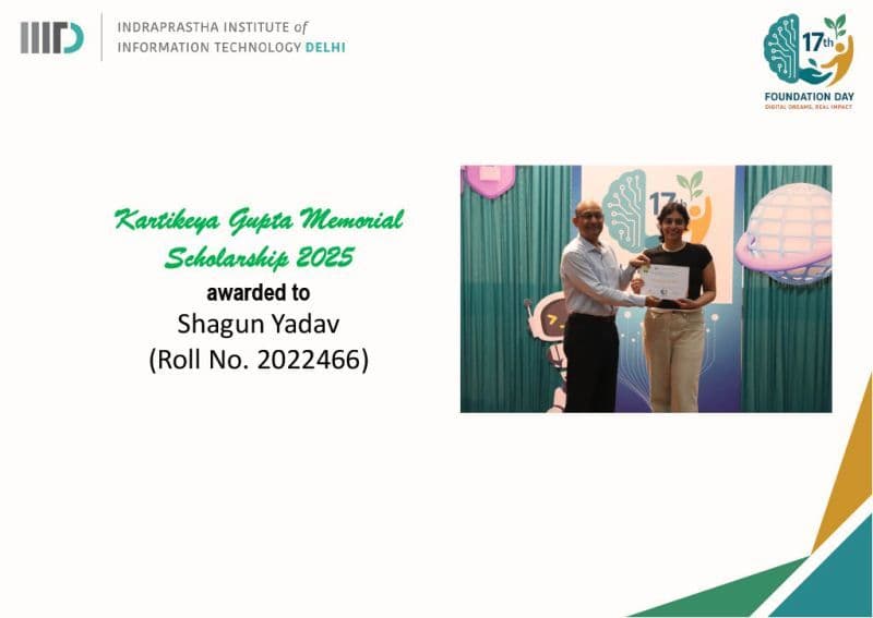 Shagun Yadav Selected for Kartikeya Gupta Memorial Scholarship cover image